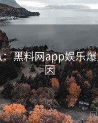 独家深扒：黑料网app娱乐爆点背后原因