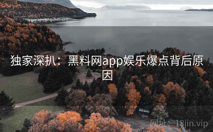 独家深扒:黑料网app娱乐爆点背后原因 独家深扒:黑料网app娱乐爆点背后原因
